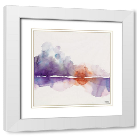 Purple Sun White Modern Wood Framed Art Print with Double Matting by Bijou, Andrea