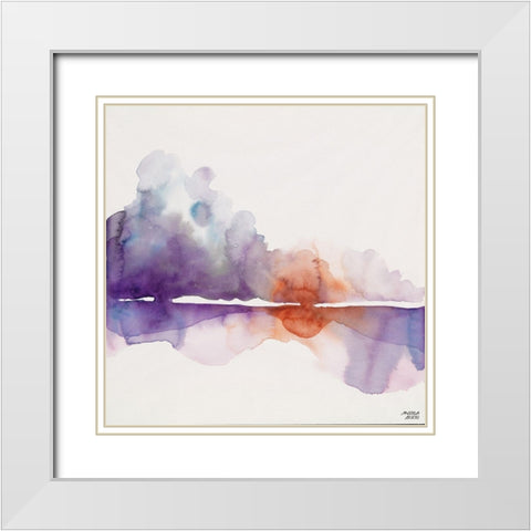 Purple Sun White Modern Wood Framed Art Print with Double Matting by Bijou, Andrea