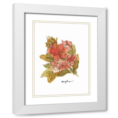 Coral Floral  White Modern Wood Framed Art Print with Double Matting by Chapman, Marcy