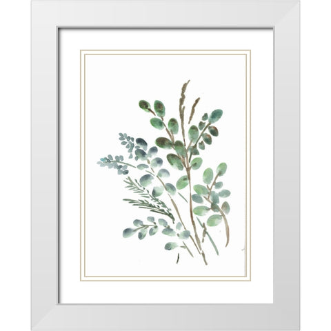 Farmhouse Botanicals II White Modern Wood Framed Art Print with Double Matting by Chapman, Marcy