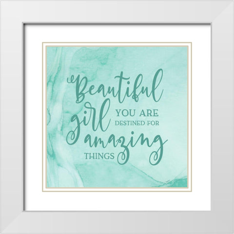 Girl Inspired -Amazing White Modern Wood Framed Art Print with Double Matting by Reed, Tara