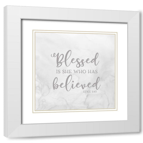 Girl Inspired -Blessed White Modern Wood Framed Art Print with Double Matting by Reed, Tara