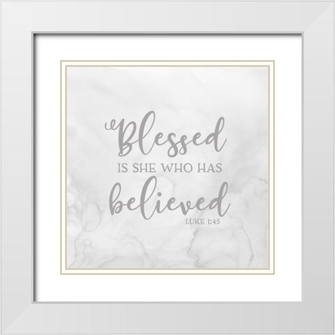 Girl Inspired -Blessed White Modern Wood Framed Art Print with Double Matting by Reed, Tara