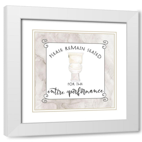 Bath Humor Remain  Seated White Modern Wood Framed Art Print with Double Matting by Reed, Tara