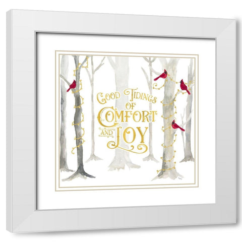 Christmas Forest I-Good Tidings White Modern Wood Framed Art Print with Double Matting by Reed, Tara