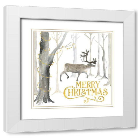 Christmas Forest II-Merry Christmas White Modern Wood Framed Art Print with Double Matting by Reed, Tara