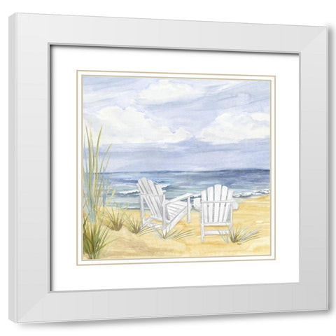 By the Sea White Modern Wood Framed Art Print with Double Matting by Reed, Tara