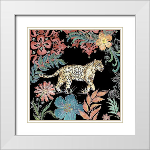 Jungle Exotica Leopard I White Modern Wood Framed Art Print with Double Matting by Tre Sorelle Studios