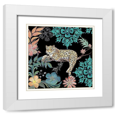 Jungle Exotica Leopard II White Modern Wood Framed Art Print with Double Matting by Tre Sorelle Studios