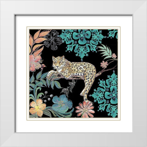 Jungle Exotica Leopard II White Modern Wood Framed Art Print with Double Matting by Tre Sorelle Studios