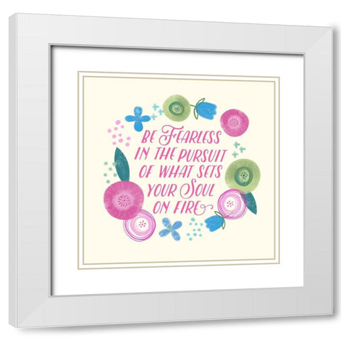 Fierce Girl Pink IV White Modern Wood Framed Art Print with Double Matting by Noonday Design