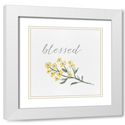 Wildflowers and Sentiment I White Modern Wood Framed Art Print with Double Matting by Hartworks