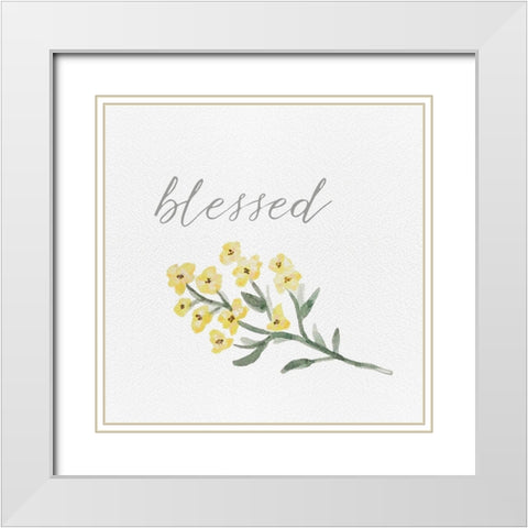 Wildflowers and Sentiment I White Modern Wood Framed Art Print with Double Matting by Hartworks