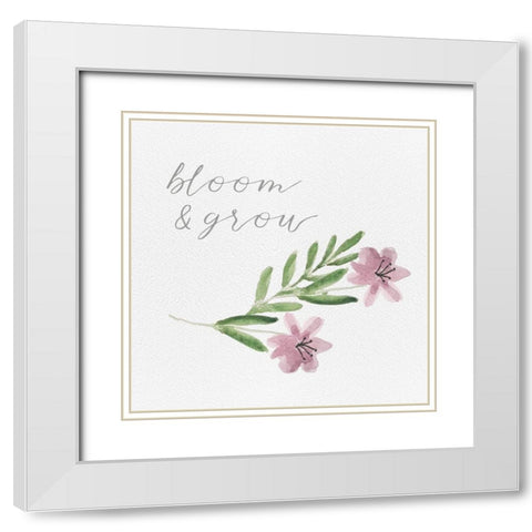 Wildflowers and Sentiment II White Modern Wood Framed Art Print with Double Matting by Hartworks