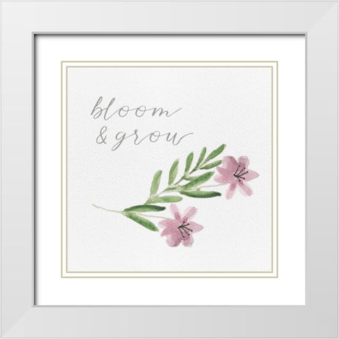 Wildflowers and Sentiment II White Modern Wood Framed Art Print with Double Matting by Hartworks