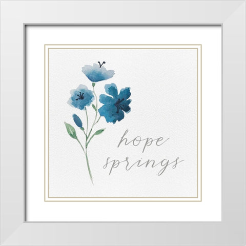 Wildflowers and Sentiment III White Modern Wood Framed Art Print with Double Matting by Hartworks