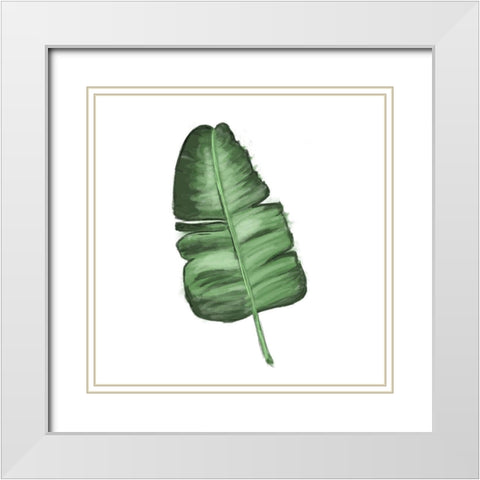 Leaves of the Tropics I White Modern Wood Framed Art Print with Double Matting by Hartworks