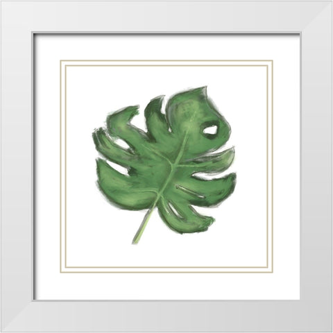 Leaves of the Tropics II White Modern Wood Framed Art Print with Double Matting by Hartworks