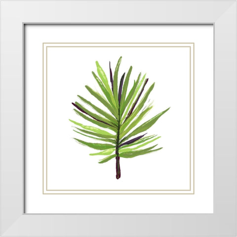 Leaves of the Tropics III White Modern Wood Framed Art Print with Double Matting by Hartworks