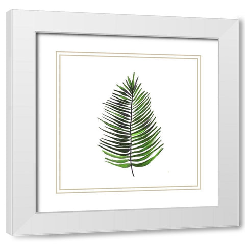Leaves of the Tropics IV White Modern Wood Framed Art Print with Double Matting by Hartworks