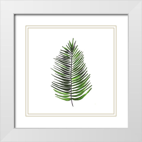 Leaves of the Tropics IV White Modern Wood Framed Art Print with Double Matting by Hartworks