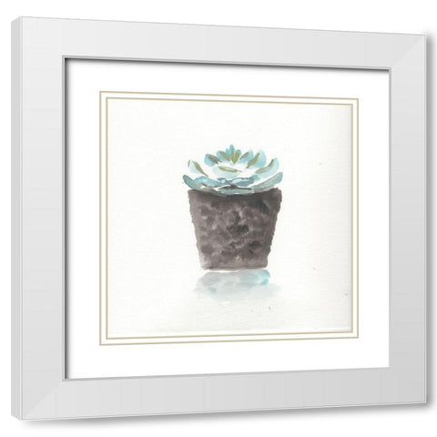 Watercolor Cactus Still Life I White Modern Wood Framed Art Print with Double Matting by Chapman, Marcy