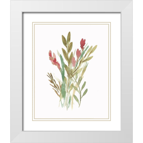 Farmhouse Florals IV White Modern Wood Framed Art Print with Double Matting by Chapman, Marcy