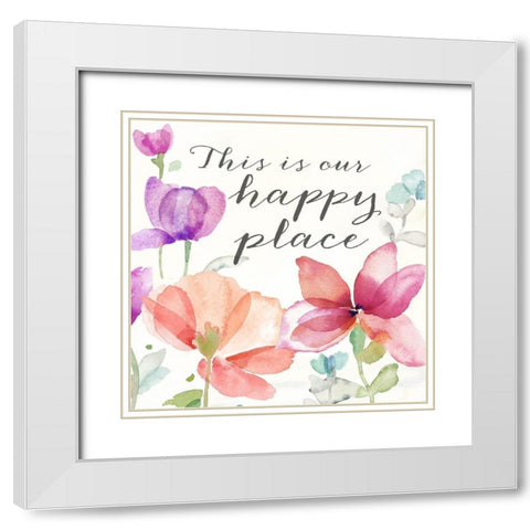 Poppy Field Sentiment I White Modern Wood Framed Art Print with Double Matting by Coulter, Cynthia