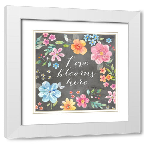 Whimsical Blooms Sentiment Black II White Modern Wood Framed Art Print with Double Matting by Coulter, Cynthia