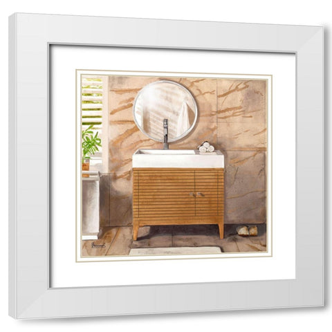 Marble Bath II White Modern Wood Framed Art Print with Double Matting by Bannarot