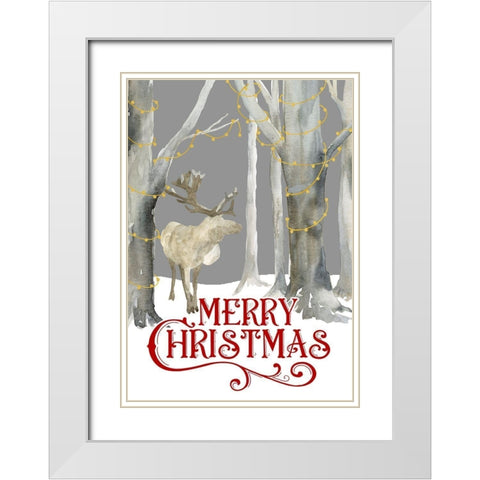Christmas Forest portrait I-Merry Christmas White Modern Wood Framed Art Print with Double Matting by Reed, Tara