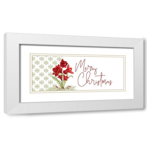 Merry Amaryllis panel I White Modern Wood Framed Art Print with Double Matting by Reed, Tara