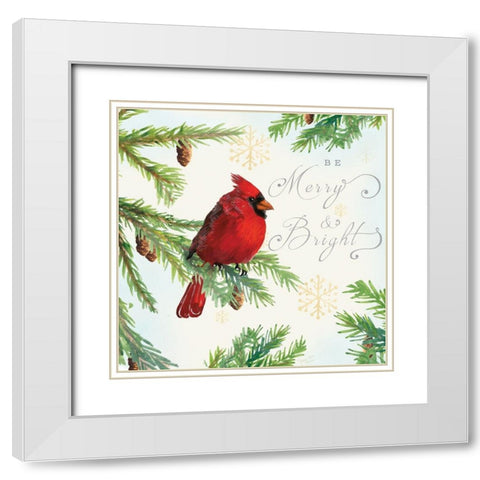 Christmas Blessings I White Modern Wood Framed Art Print with Double Matting by Cusson, Marie Elaine