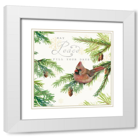 Christmas Blessings II White Modern Wood Framed Art Print with Double Matting by Cusson, Marie Elaine