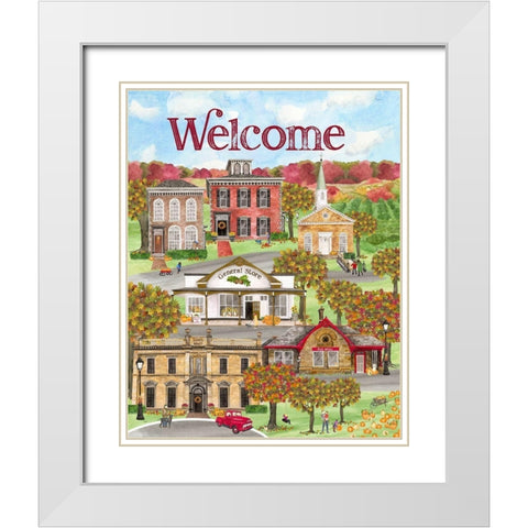 Harvest Village portrait White Modern Wood Framed Art Print with Double Matting by Reed, Tara