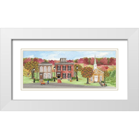 Harvest Village panel I White Modern Wood Framed Art Print with Double Matting by Reed, Tara