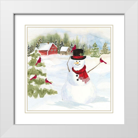 Snowman Christmas IV White Modern Wood Framed Art Print with Double Matting by Reed, Tara