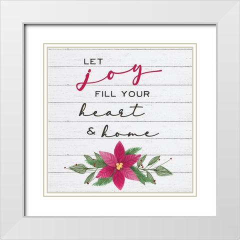 Cozy Christmas II-Poinsettia White Modern Wood Framed Art Print with Double Matting by Hartworks