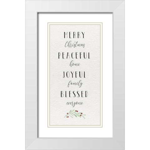 Cozy Christmas Panel I White Modern Wood Framed Art Print with Double Matting by Hartworks