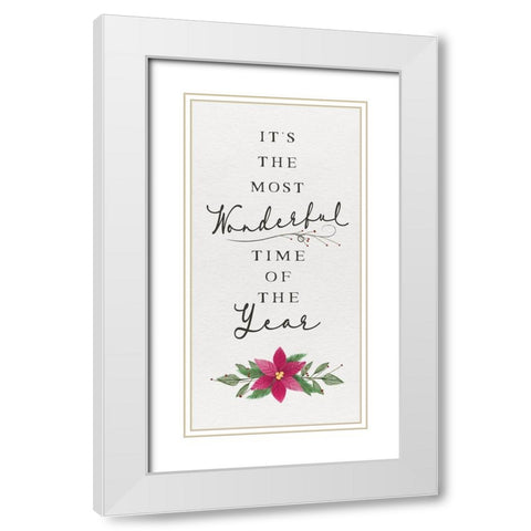 Cozy Christmas Panel II White Modern Wood Framed Art Print with Double Matting by Hartworks