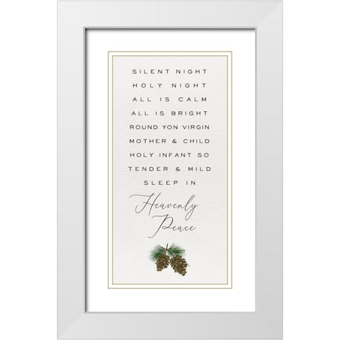 Cozy Christmas Panel III White Modern Wood Framed Art Print with Double Matting by Hartworks