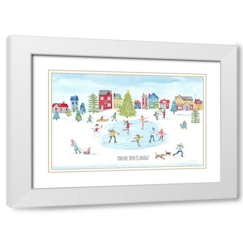 Vintage Holiday Cheer landscape White Modern Wood Framed Art Print with Double Matting by Coulter, Cynthia