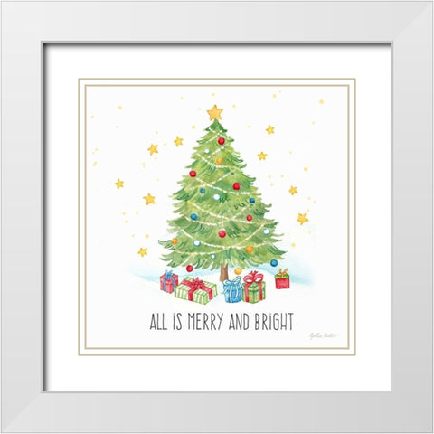 Vintage Holiday Cheer II White Modern Wood Framed Art Print with Double Matting by Coulter, Cynthia