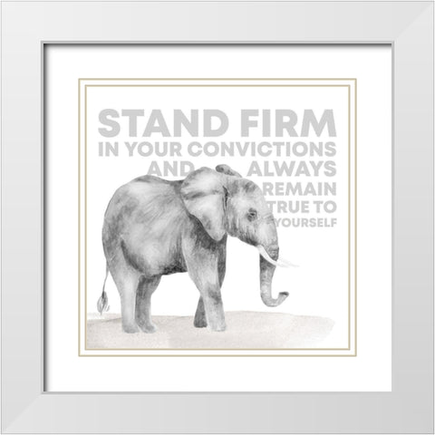 Serengeti Sentiment neutral I-Elephant White Modern Wood Framed Art Print with Double Matting by Reed, Tara