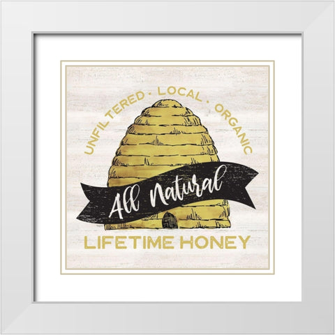 Bees Life I White Modern Wood Framed Art Print with Double Matting by Reed, Tara