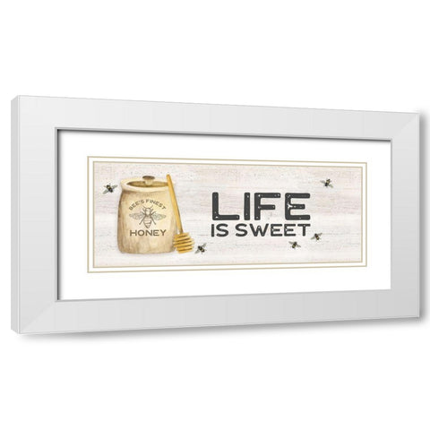 Bees Life panel I White Modern Wood Framed Art Print with Double Matting by Reed, Tara