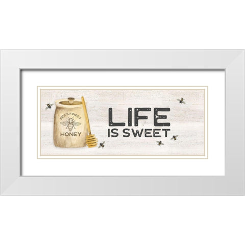 Bees Life panel I White Modern Wood Framed Art Print with Double Matting by Reed, Tara
