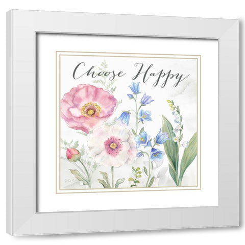 Country Botanical sentiment I White Modern Wood Framed Art Print with Double Matting by Coulter, Cynthia