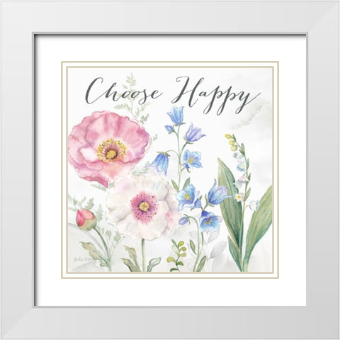 Country Botanical sentiment I White Modern Wood Framed Art Print with Double Matting by Coulter, Cynthia