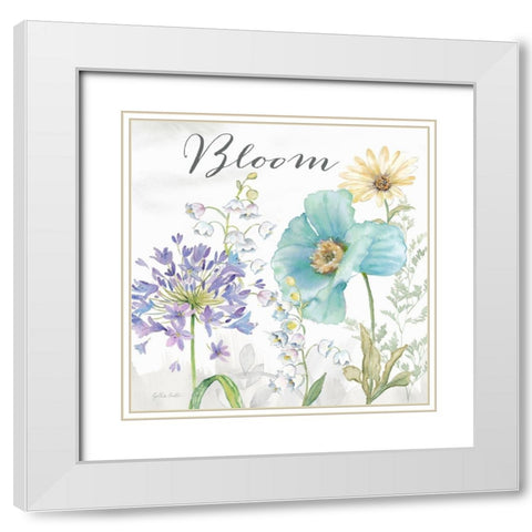 Country Botanical sentiment II White Modern Wood Framed Art Print with Double Matting by Coulter, Cynthia